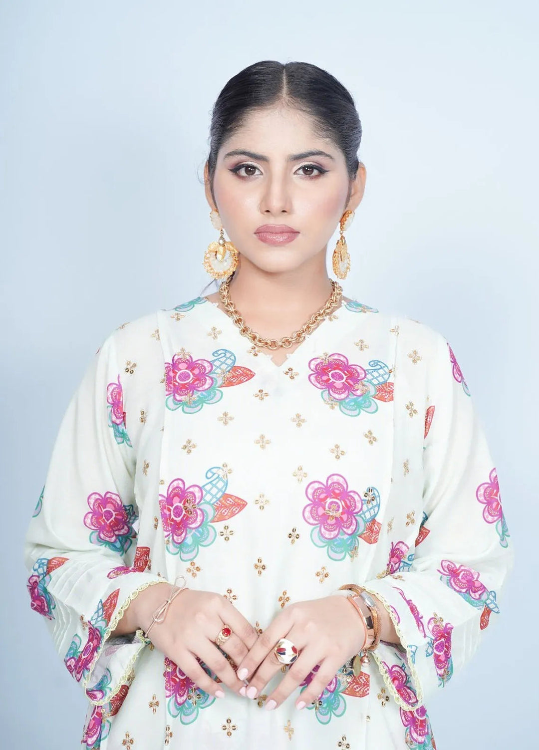 Vibgyor Fashion Pret Embroidered Swiss Lawn 3 Piece Suit Gulzar e Bahar Mint Green D2C1-A24