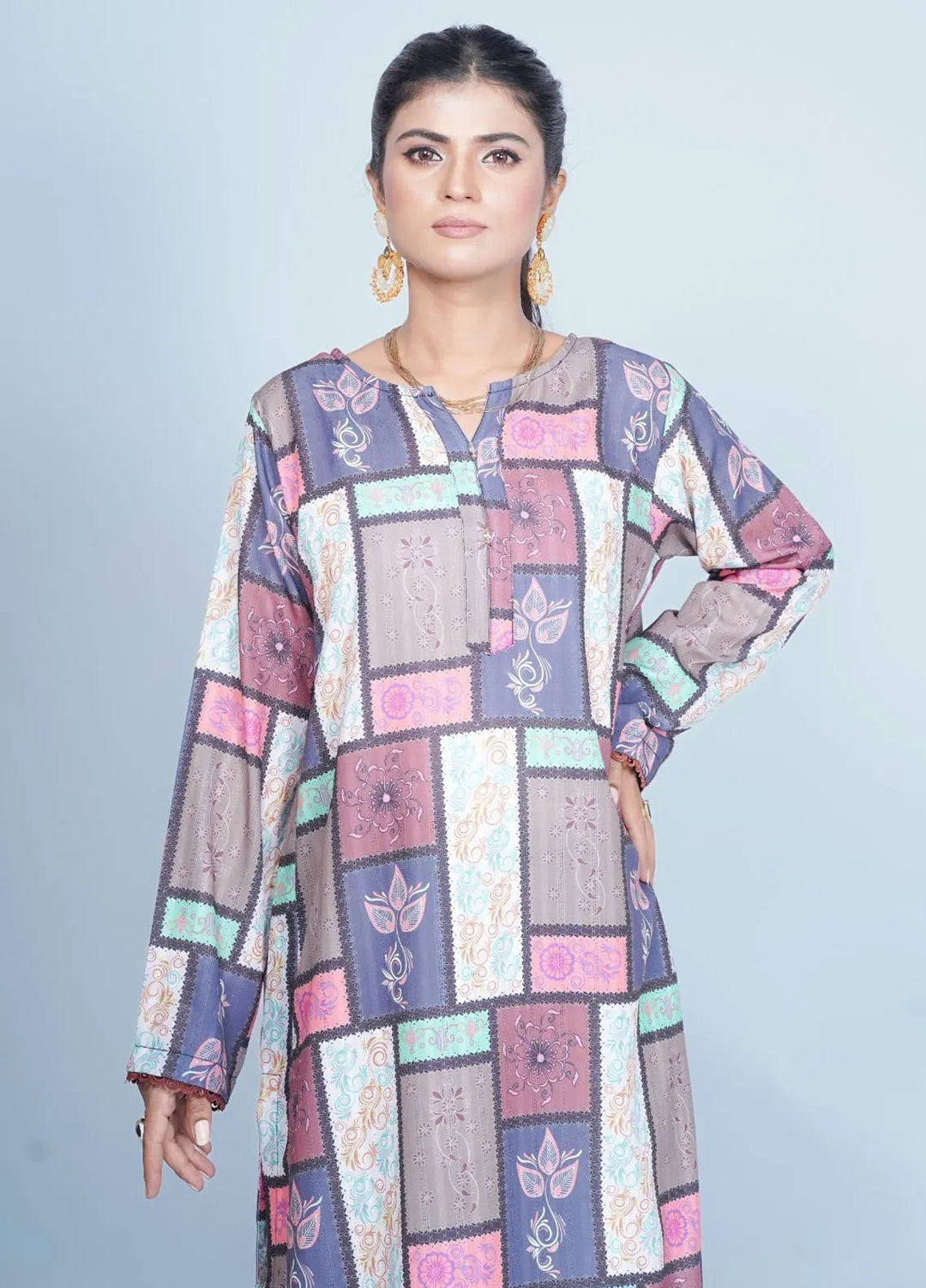 Vibgyor Fashion Pret Printed Chikankari 2 Piece Suit Mosaic Multicolor D7-A24