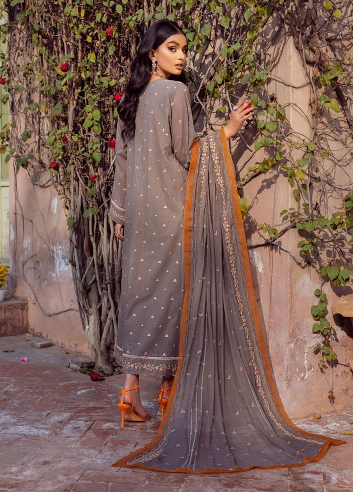 Vintage By LALA Textiles Embroidered Swiss Voile Suits Unstitched 3 Piece LT22V Haze - Summer Collection