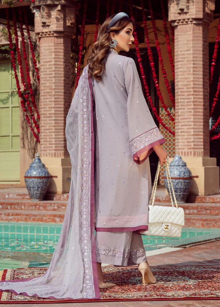 Vintage By LALA Textiles Embroidered Swiss Voile Suits Unstitched 3 Piece LT22V Hira - Summer Collection