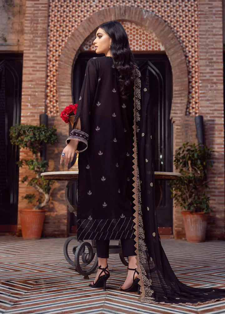 Vintage By LALA Textiles Embroidered Swiss Voile Suits Unstitched 3 Piece LT22V Raven - Summer Collection