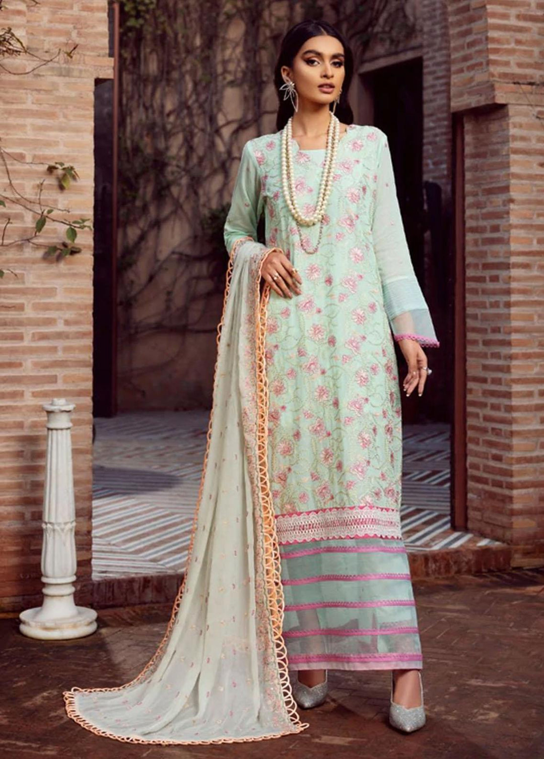 Vintage By LALA Textiles Embroidered Swiss Voile Suits Unstitched 3 Piece LT22V Safa - Summer Collection