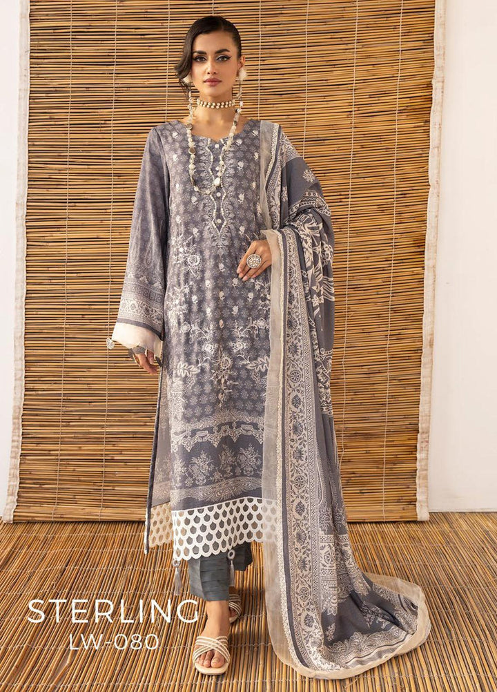 Vintage By Lala Textiles Embroidered Karandi Suits Unstitched 3 Piece LT23V LW-080 Sterling - Winter Collection