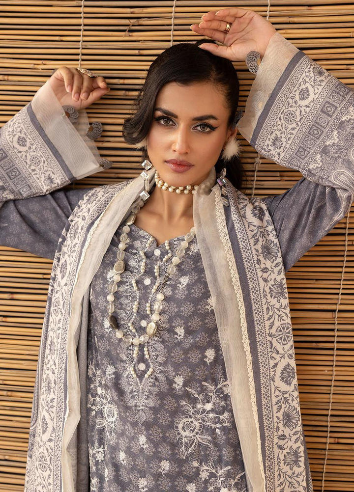 Vintage By Lala Textiles Embroidered Karandi Suits Unstitched 3 Piece LT23V LW-080 Sterling - Winter Collection