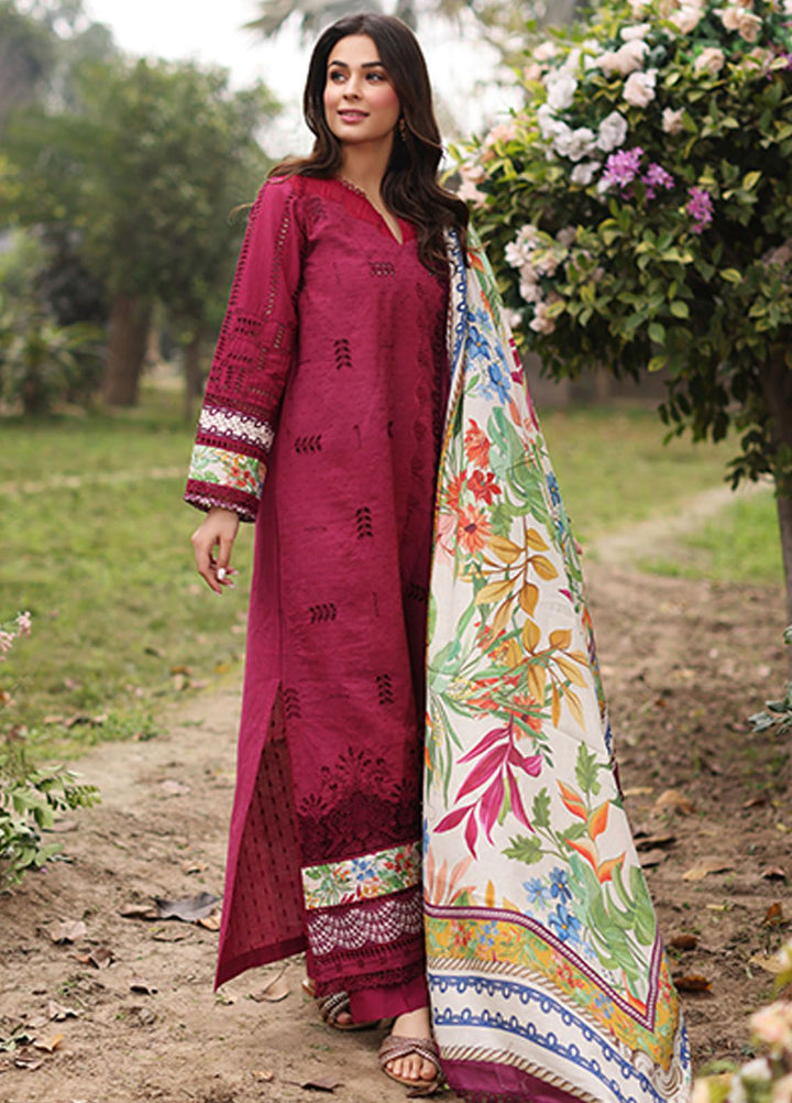 Vintage Flora By Manara Embroidered Lawn Suit Unstitched 3 Piece MNA24V Abloom SS-12 - Summer Collection