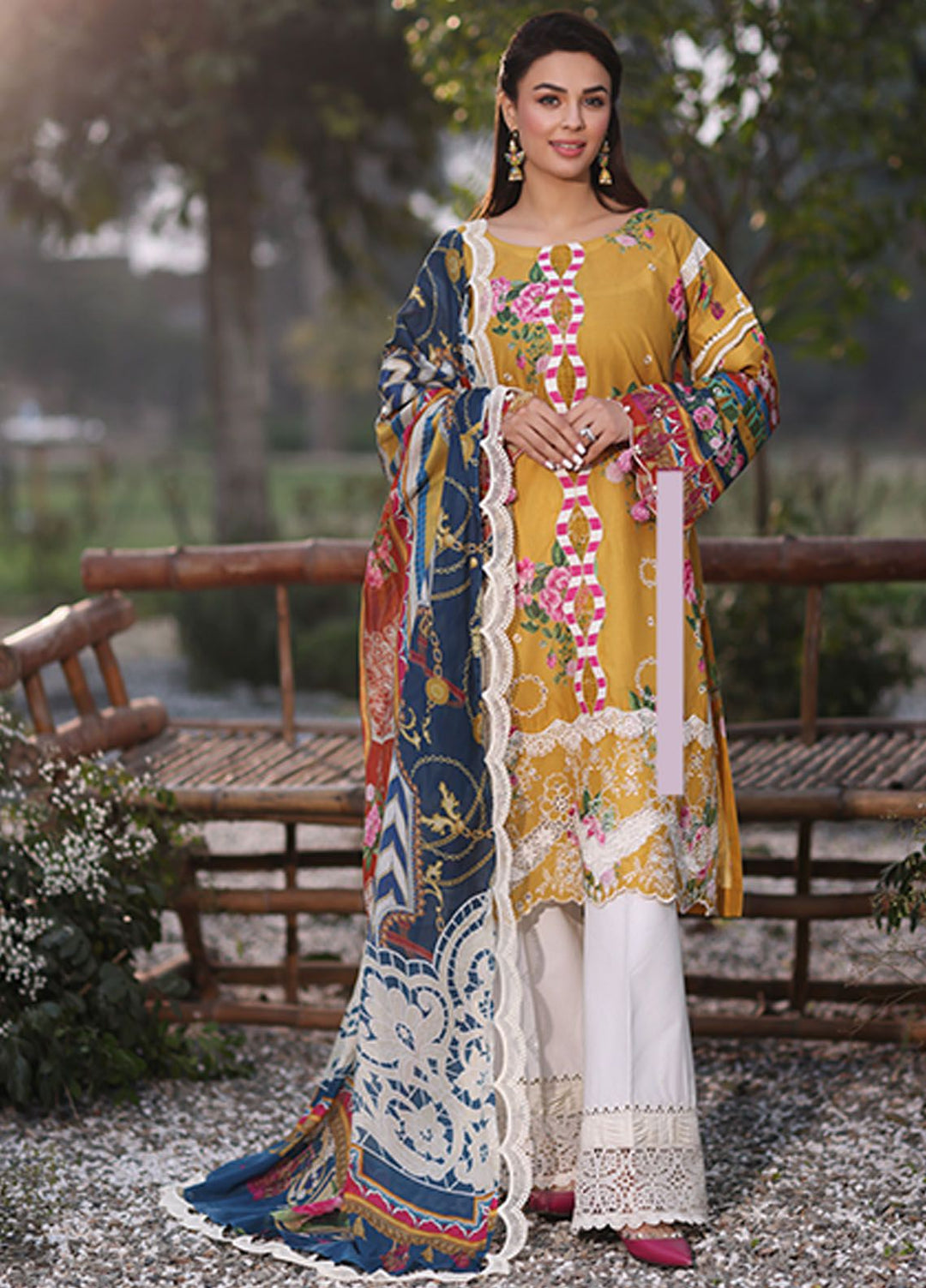 Vintage Flora By Manara Embroidered Lawn Suit Unstitched 3 Piece MNA24V Camellia SS-09 - Summer Collection