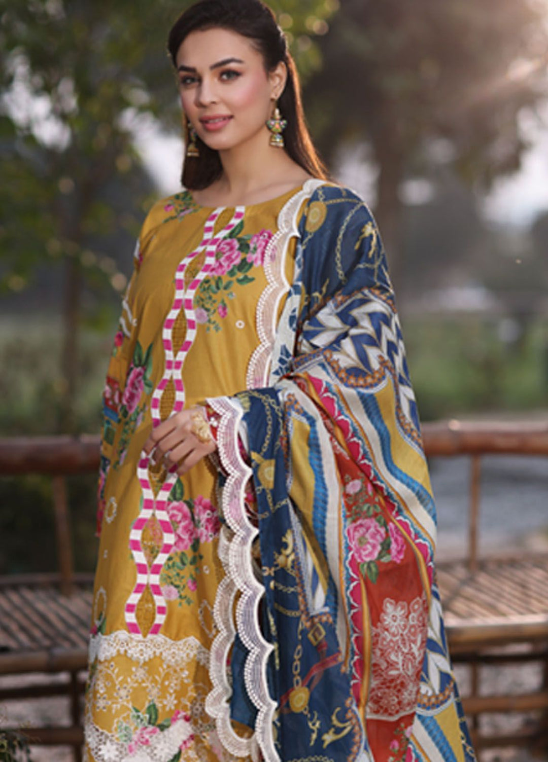 Vintage Flora By Manara Embroidered Lawn Suit Unstitched 3 Piece MNA24V Camellia SS-09 - Summer Collection