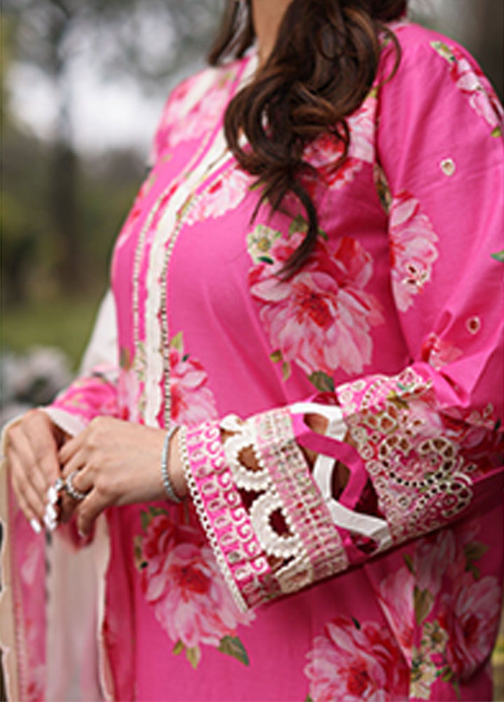 Vintage Flora By Manara Embroidered Lawn Suit Unstitched 3 Piece MNA24V Leana SS-03 - Summer Collection