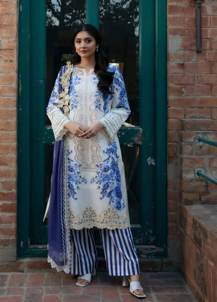 Vintage Flora by Manara Embroidered Lawn Suits Unstitched 3 Piece MNA25VS VF-11 Dur-E-Fishan - Summer Collection