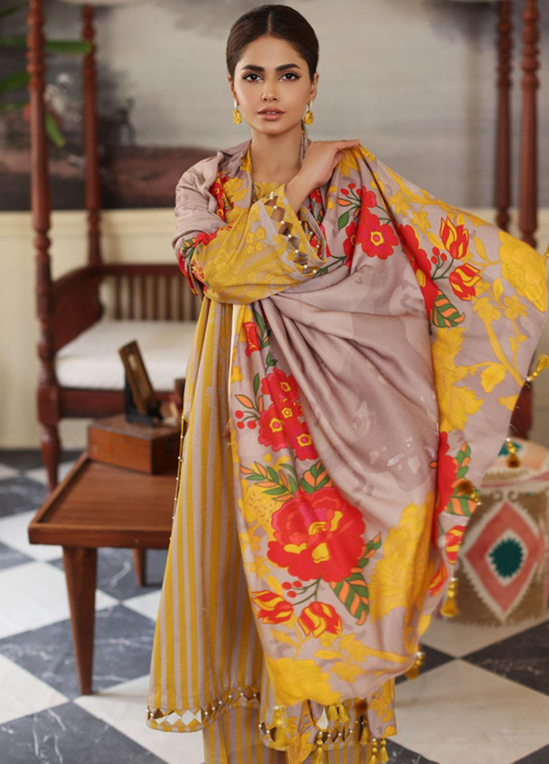 Virsa By Charizma Printed Khaddar Suits Unstitched 3 Piece CRZ23VK CVW3-06 - Winter Collection