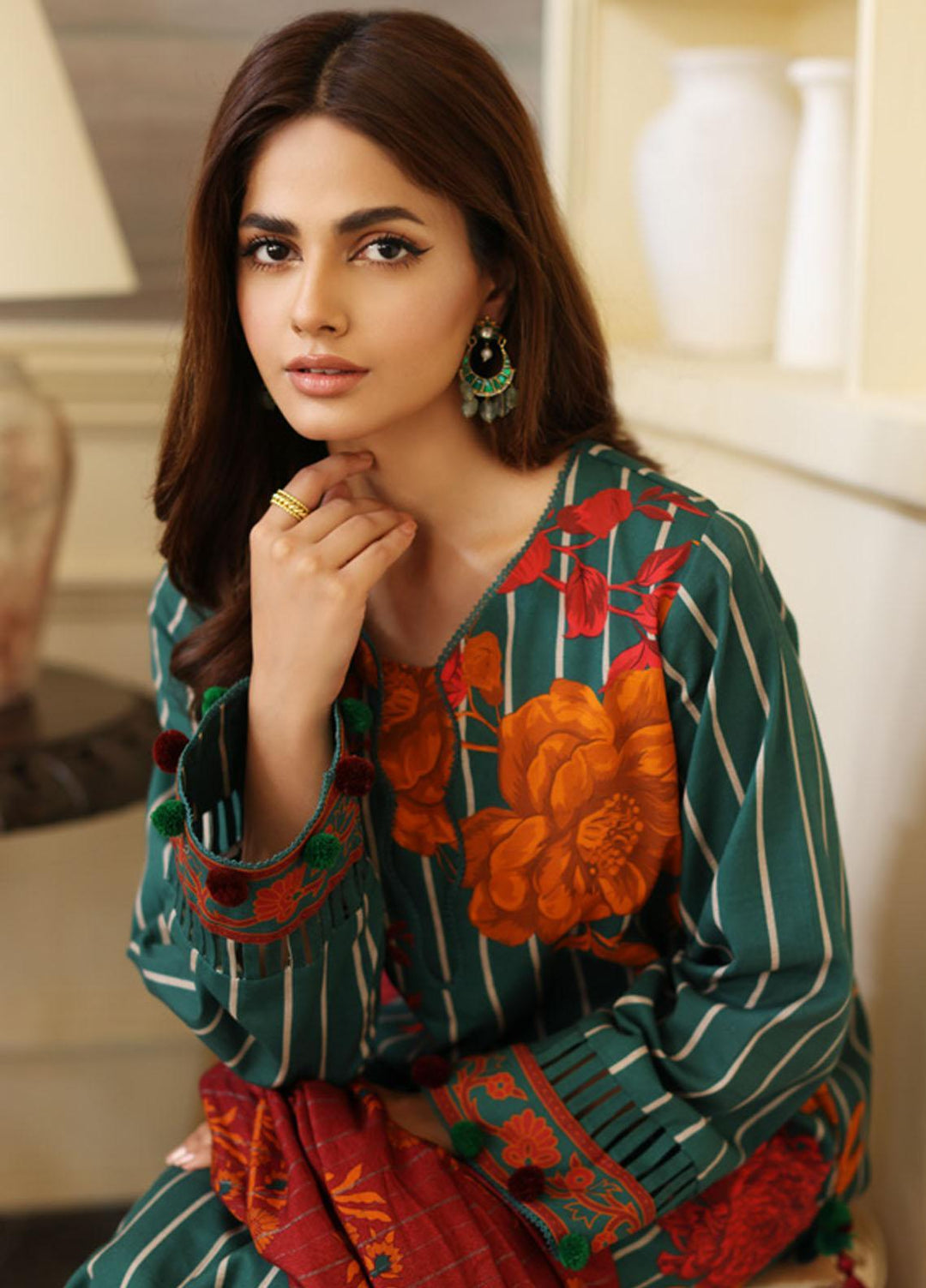 Virsa By Charizma Printed Khaddar Suits Unstitched 3 Piece CRZ23VK CVW3-07 - Winter Collection