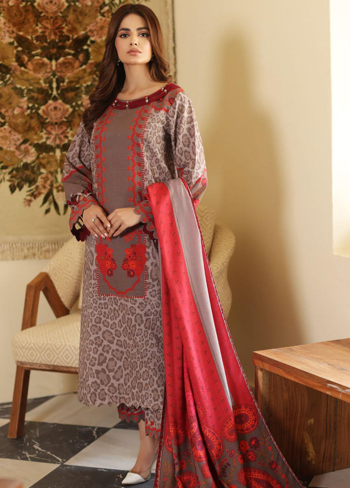 Virsa By Charizma Printed Khaddar Suits Unstitched 3 Piece CRZ23VK CVW3-08 - Winter Collection