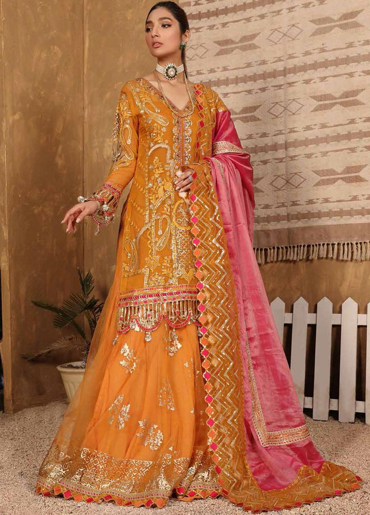 Virsa By Emaan Adeel Embroidered Organza Suits Unstitched 3 Piece EA21V 02 - Luxury Collection