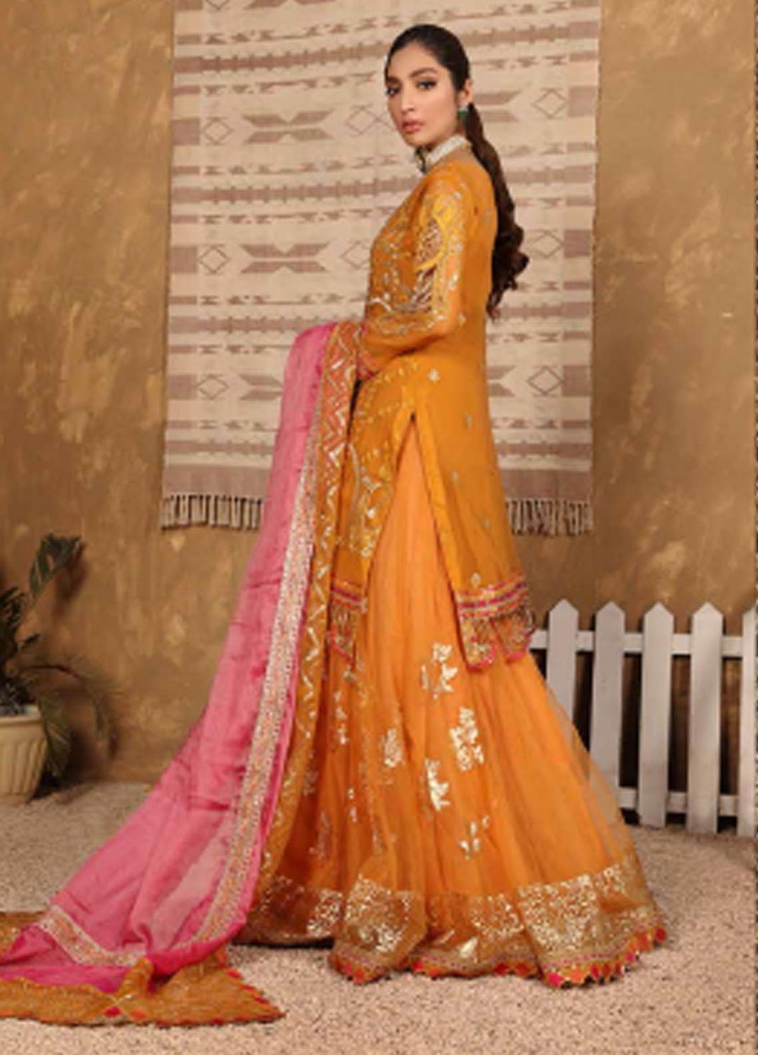 Virsa By Emaan Adeel Embroidered Organza Suits Unstitched 3 Piece EA21V 02 - Luxury Collection