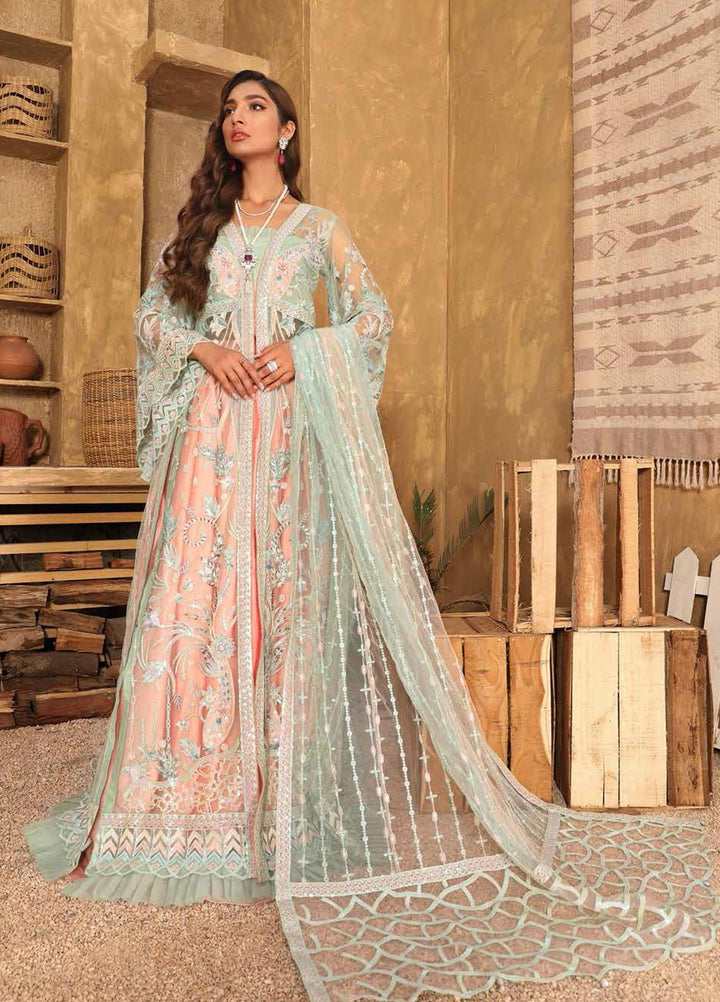 Virsa By Emaan Adeel Embroidered Net Suits Unstitched 3 Piece EA21V 03 - Luxury Collection