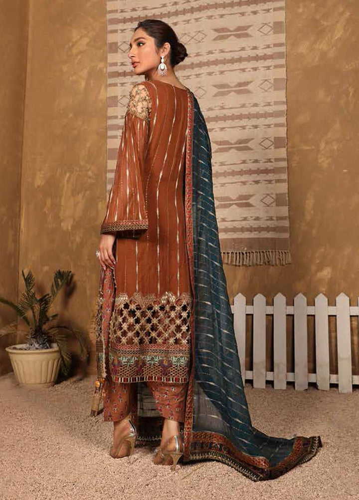 Virsa By Emaan Adeel Embroidered Chiffon Suits Unstitched 3 Piece EA21V 04 - Luxury Collection