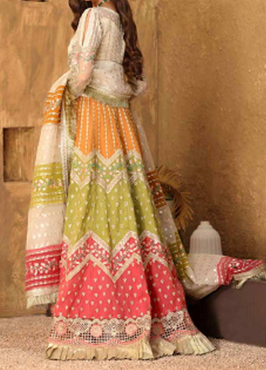 Virsa By Emaan Adeel Embroidered Organza Suits Unstitched 3 Piece EA21V 05 - Luxury Collection