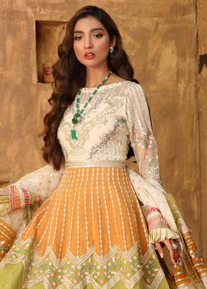 Virsa By Emaan Adeel Embroidered Organza Suits Unstitched 3 Piece EA21V 05 - Luxury Collection