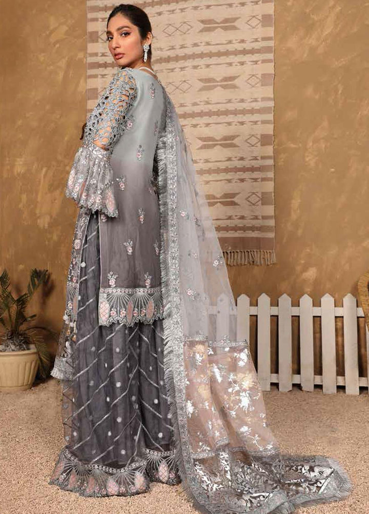 Virsa By Emaan Adeel Embroidered Chiffon Suits Unstitched 3 Piece EA21V 06 - Luxury Collection