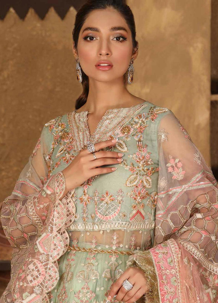 Virsa By Emaan Adeel Embroidered Net Suits Unstitched 3 Piece EA21V 07 - Luxury Collection