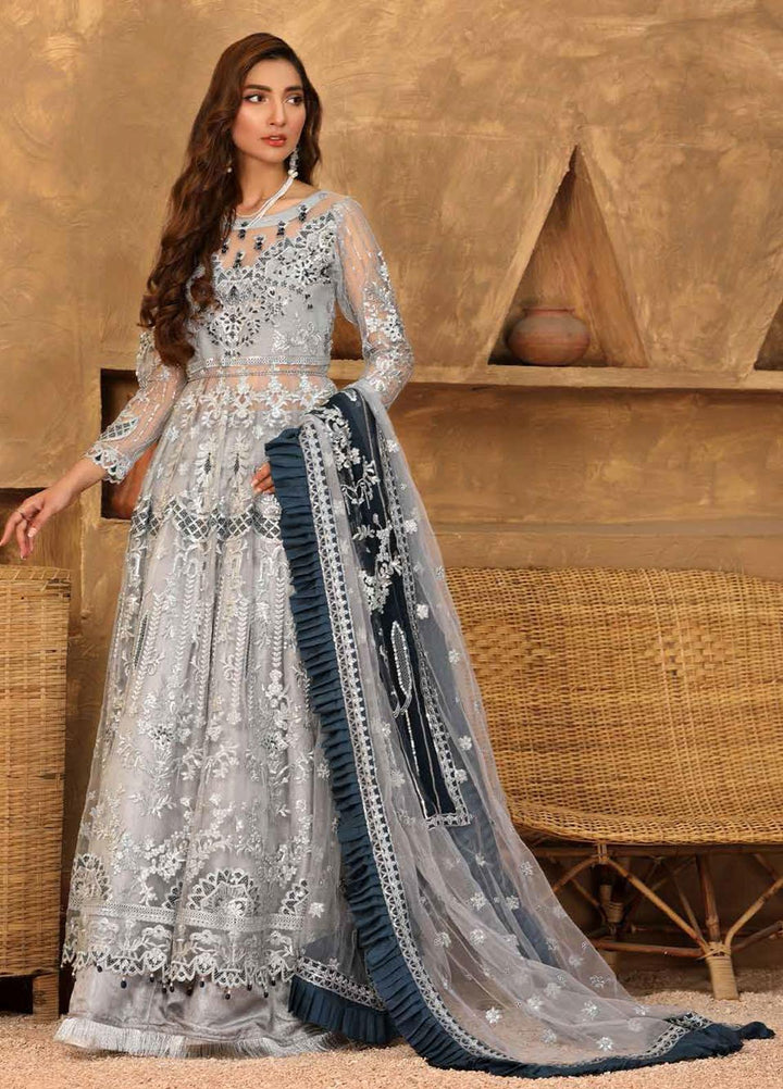 Virsa By Emaan Adeel Embroidered Net Suits Unstitched 3 Piece EA21V 10 - Luxury Collection