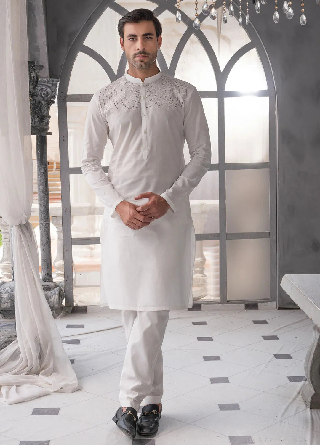Virsa by Fabrich Embroidered Cotton Suits Unstitched 2 Piece GTS-VC-011 - Mens Collection