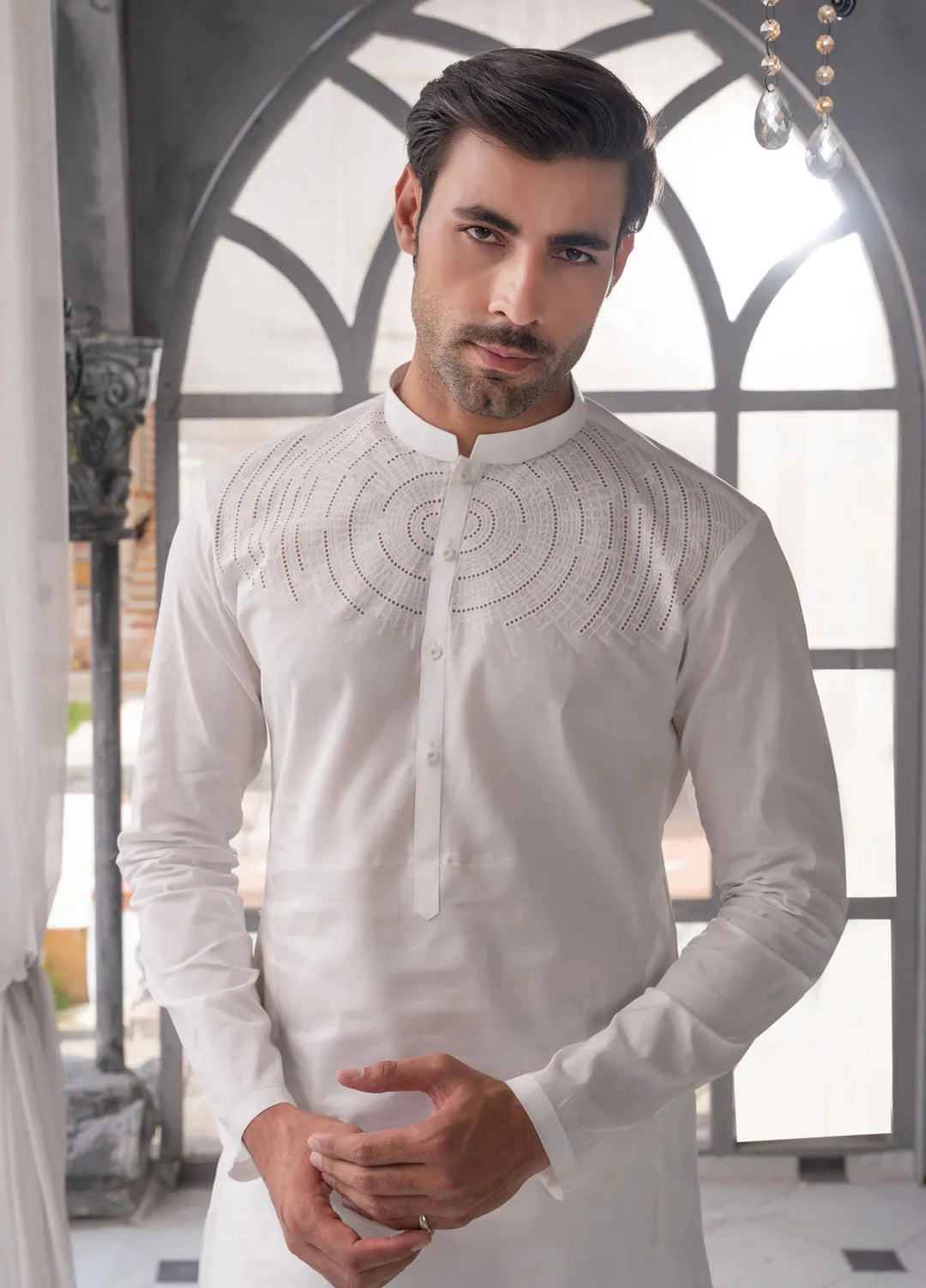 Virsa by Fabrich Embroidered Cotton Suits Unstitched 2 Piece GTS-VC-011 - Mens Collection