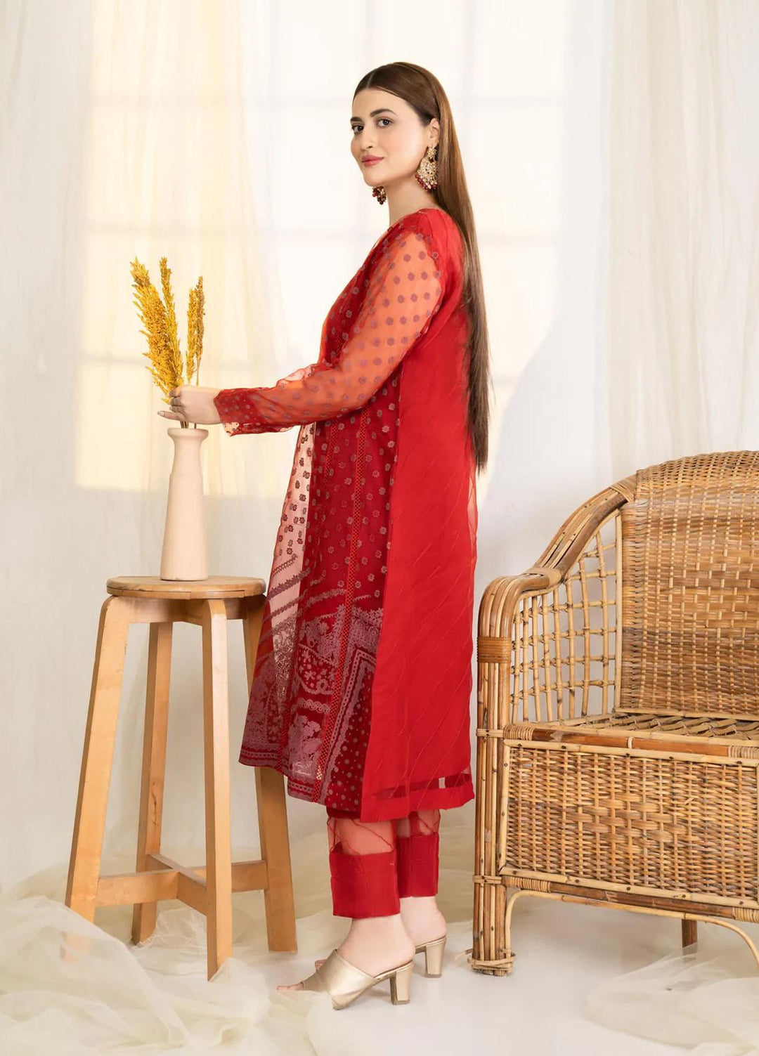 Noorangi Luxury Pret  Organza 2 Piece Suit NR22VF Surkhi