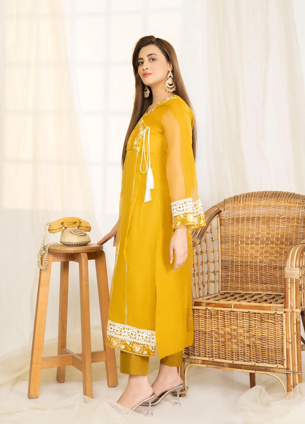 Noorangi Luxury Pret  Net 2 Piece Suit NR22VF Mimosa