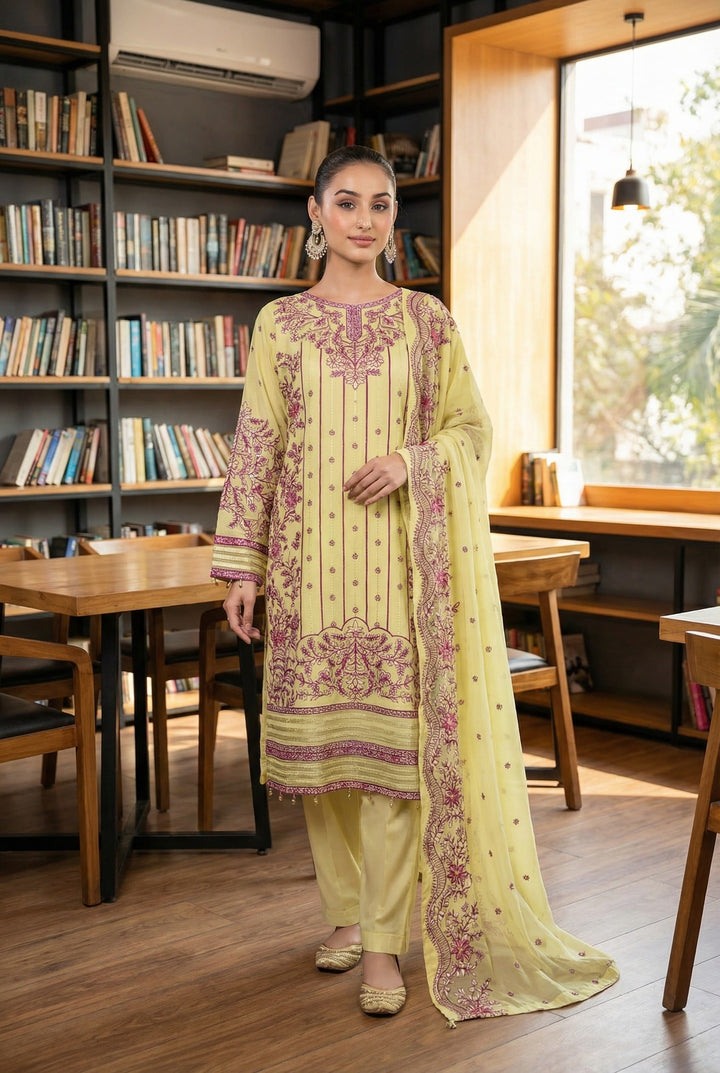 Maher E Naseeb by Maherposh RTW Embroidered Chiffon 3 Piece Suit HM-1041 Festive Collection