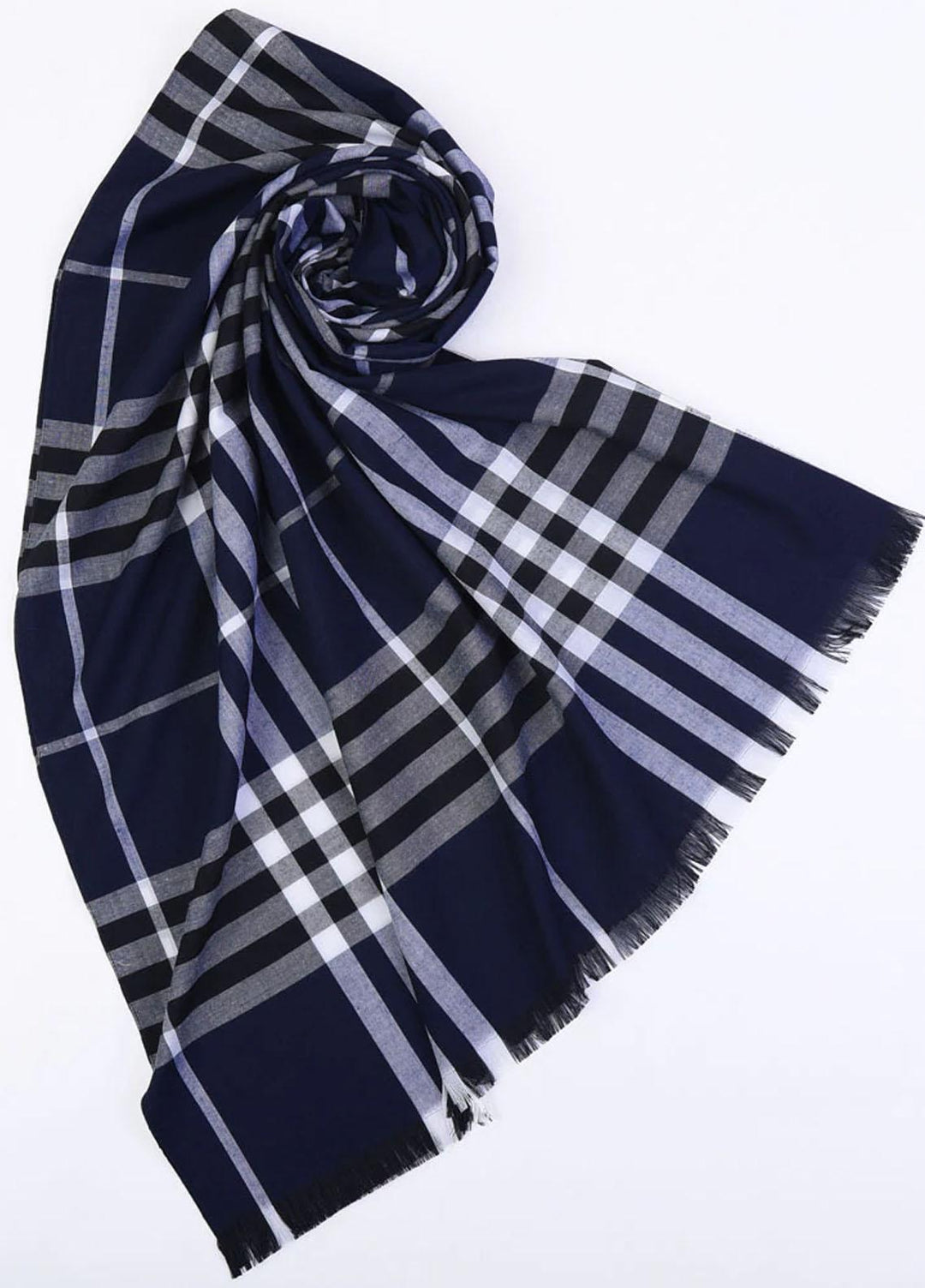 Abaya pk  Viscose  Hijab ABA22VH NAVY CHECKERED-STRIPES - Viscose Hijabs