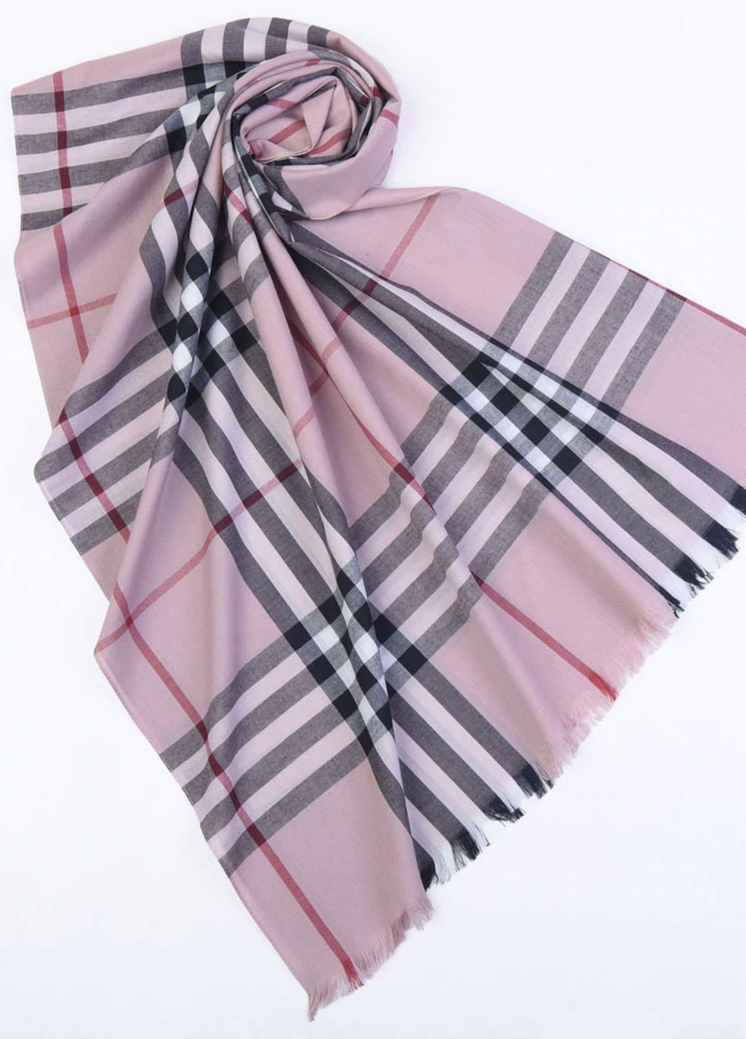 Abaya pk  Viscose  Hijab ABA22VH LIGHT PINK CHECKERED-STRIPES - Viscose Hijabs