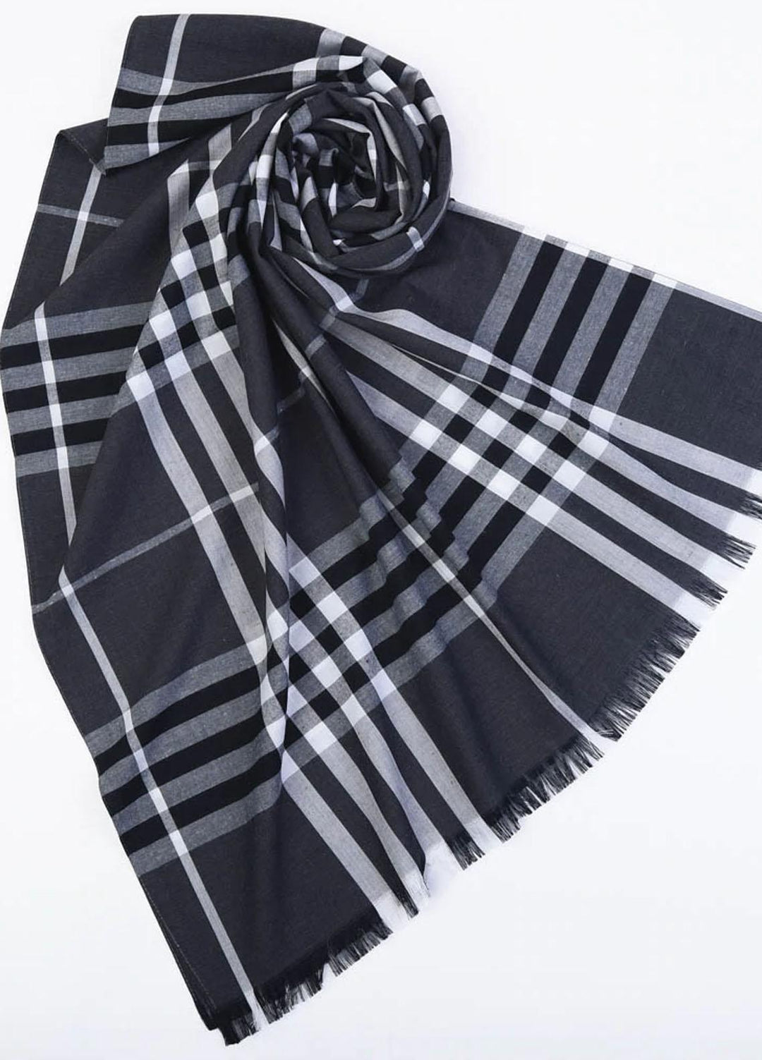 Abaya pk  Viscose  Hijab ABA22VH CHARCOAL CHECKERED-STRIPES - Viscose Hijabs