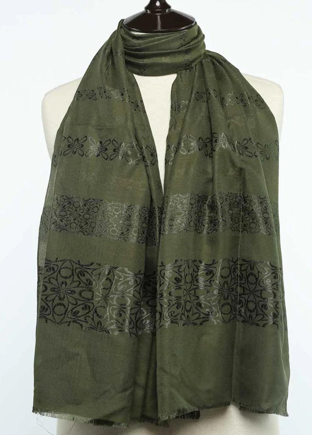 Abaya pk  Viscose  Hijab ABA22VH OLIVE GREEN BLOSSOM - Viscose Hijabs