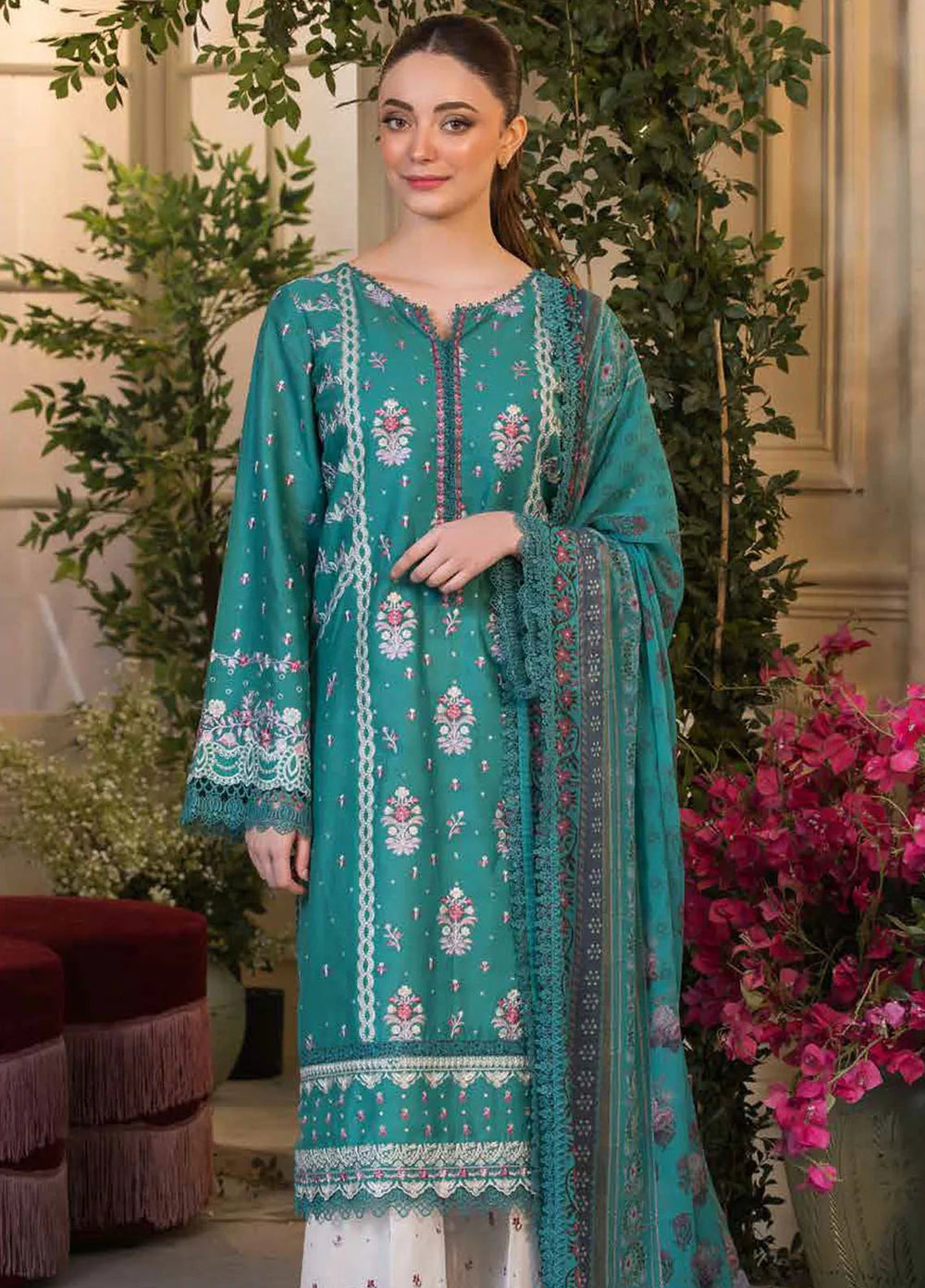 Vital by Sobia Nazir Embroidered Lawn Suit Unstitched 3 Piece SN25VL D-06 A - Summer Collection