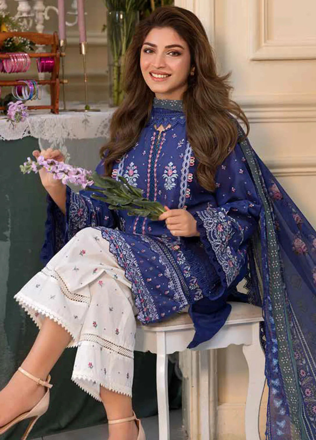 Vital by Sobia Nazir Embroidered Lawn Suit Unstitched 3 Piece SN25VL D-06 B - Summer Collection