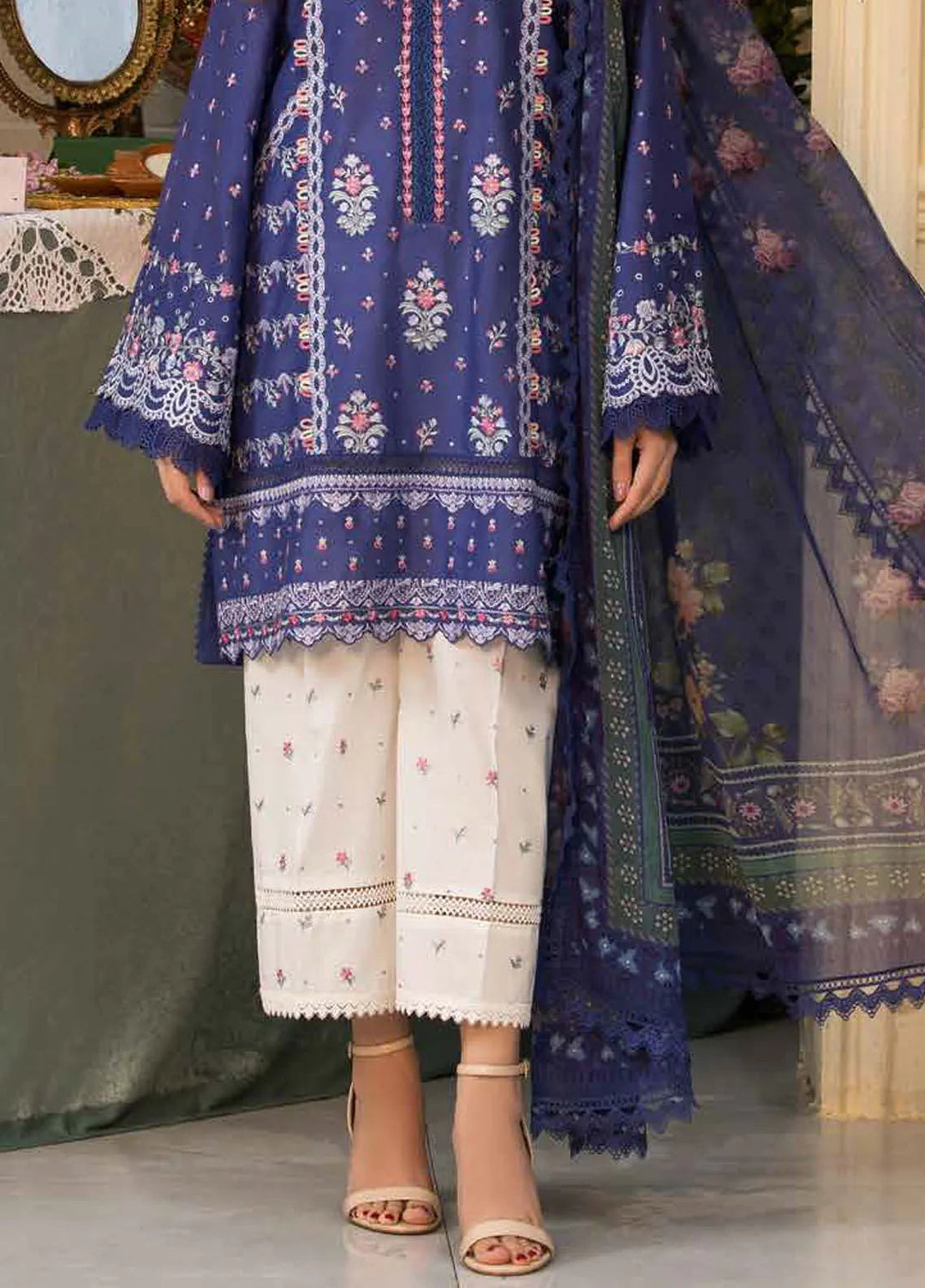 Vital by Sobia Nazir Embroidered Lawn Suit Unstitched 3 Piece SN25VL D-06 B - Summer Collection