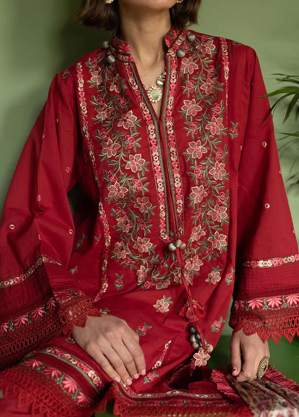 Vital By Sobia Nazir Embroidered Lawn Suits Unstitched 3 Piece SN24V SV24-10B - Summer Collection