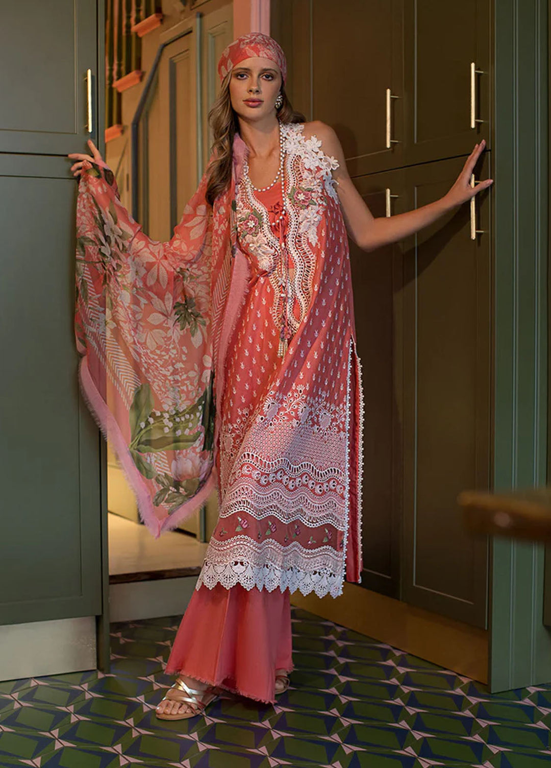Vital By Sobia Nazir Embroidered Lawn Suits Unstitched 3 Piece SN24V SV24-11B - Summer Collection