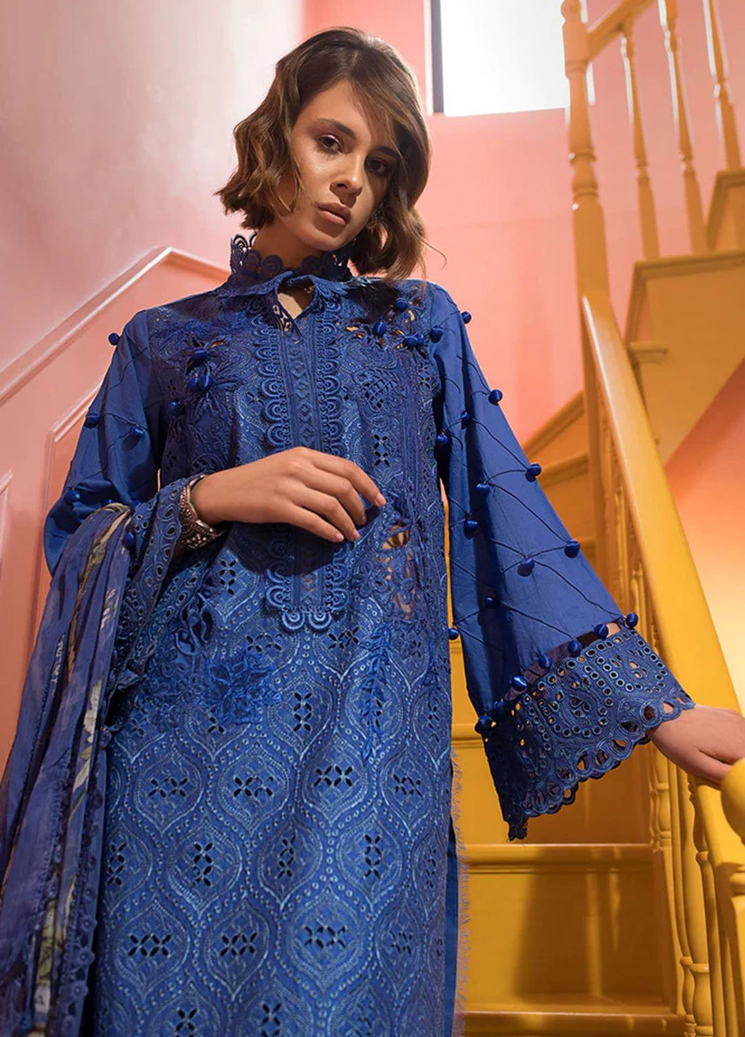 Vital By Sobia Nazir Embroidered Lawn Suits Unstitched 3 Piece SN24V SV24-12A - Summer Collection