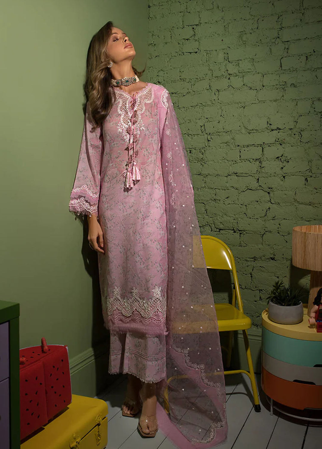 Vital By Sobia Nazir Embroidered Lawn Suits Unstitched 3 Piece SN24V SV24-2B - Summer Collection