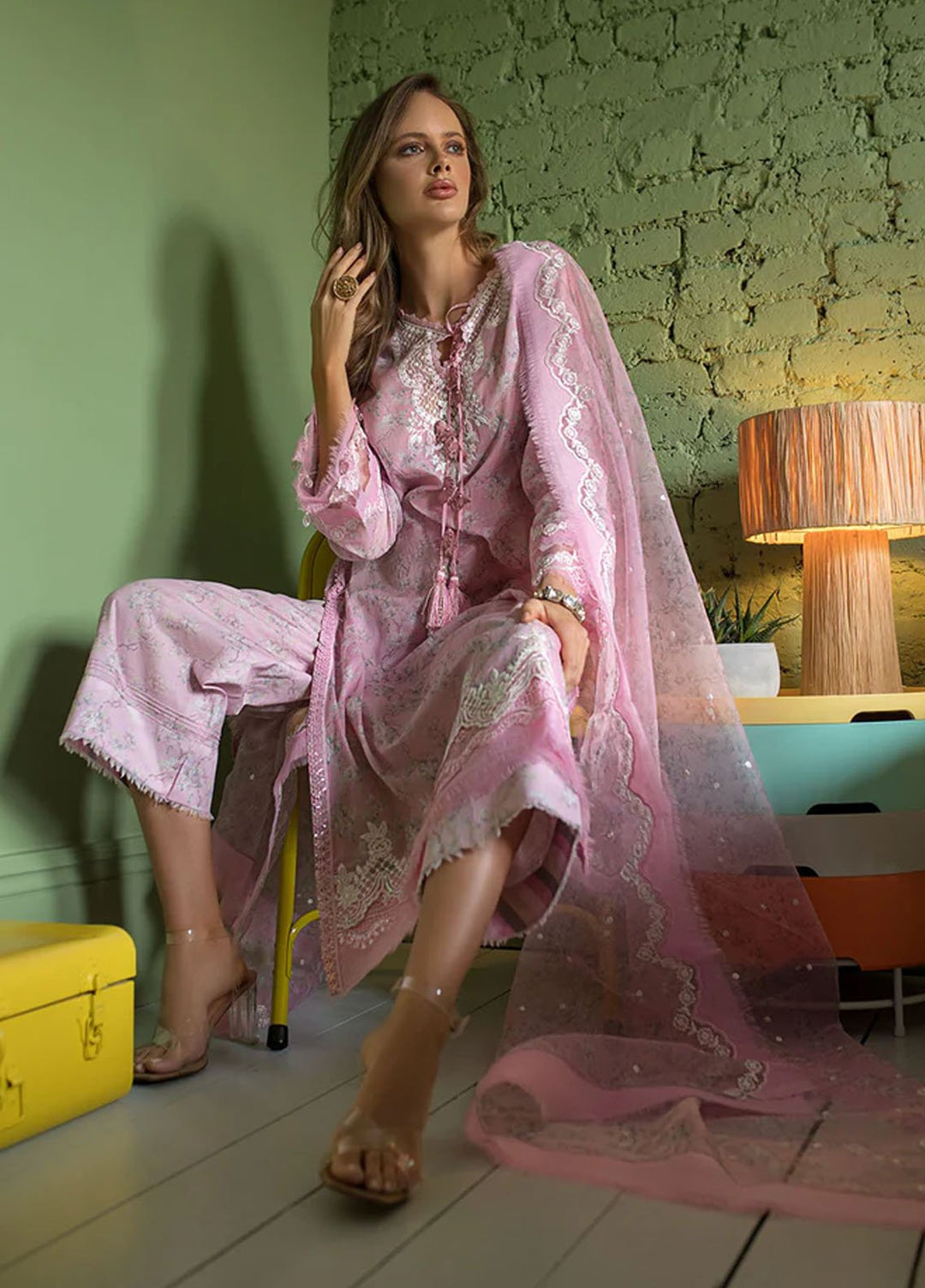 Vital By Sobia Nazir Embroidered Lawn Suits Unstitched 3 Piece SN24V SV24-2B - Summer Collection