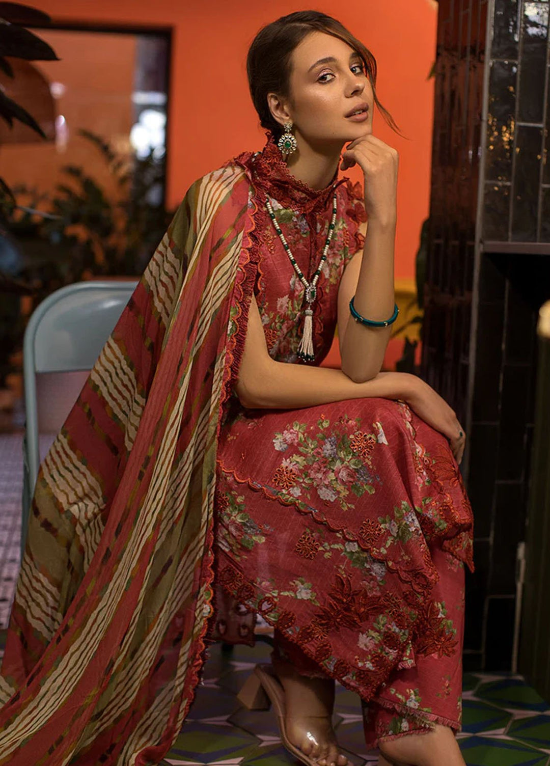 Vital By Sobia Nazir Embroidered Lawn Suits Unstitched 3 Piece SN24V SV24-5B - Summer Collection