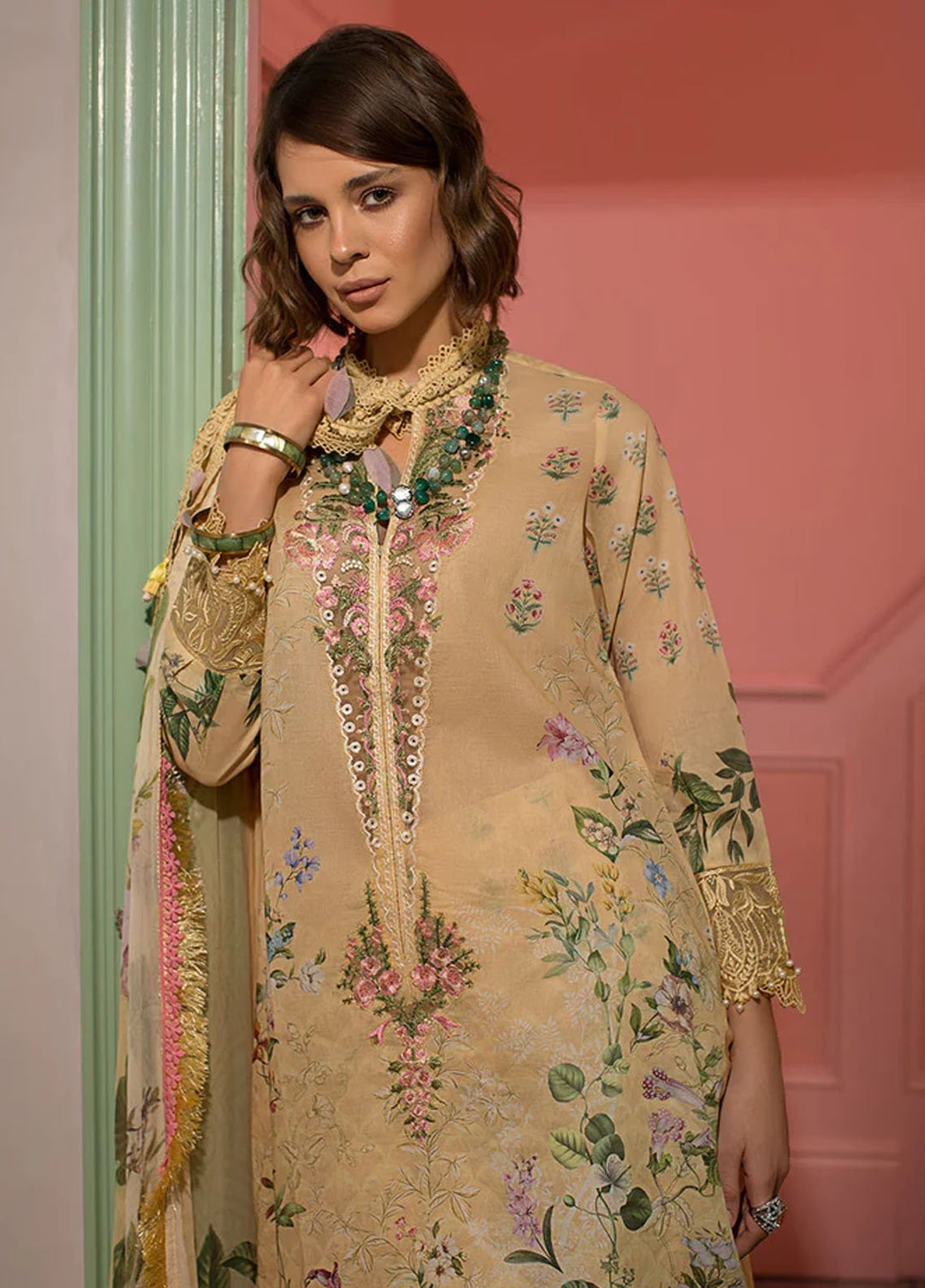 Vital By Sobia Nazir Embroidered Lawn Suits Unstitched 3 Piece SN24V SV24-7A - Summer Collection