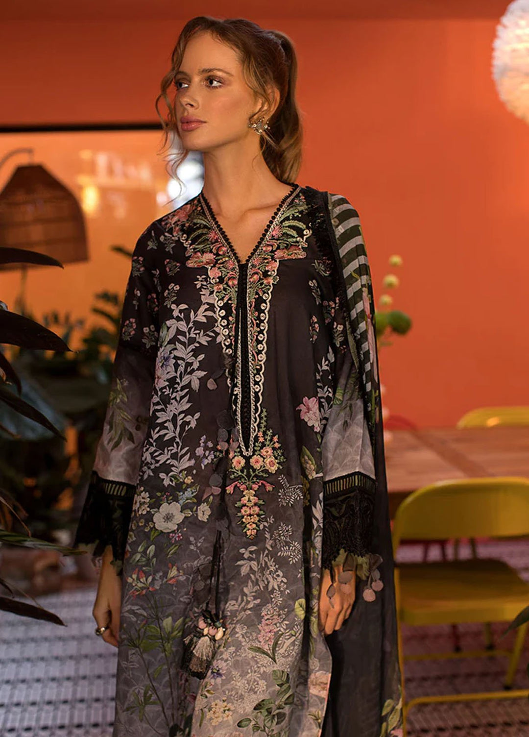Vital By Sobia Nazir Embroidered Lawn Suits Unstitched 3 Piece SN24V SV24-7B - Summer Collection