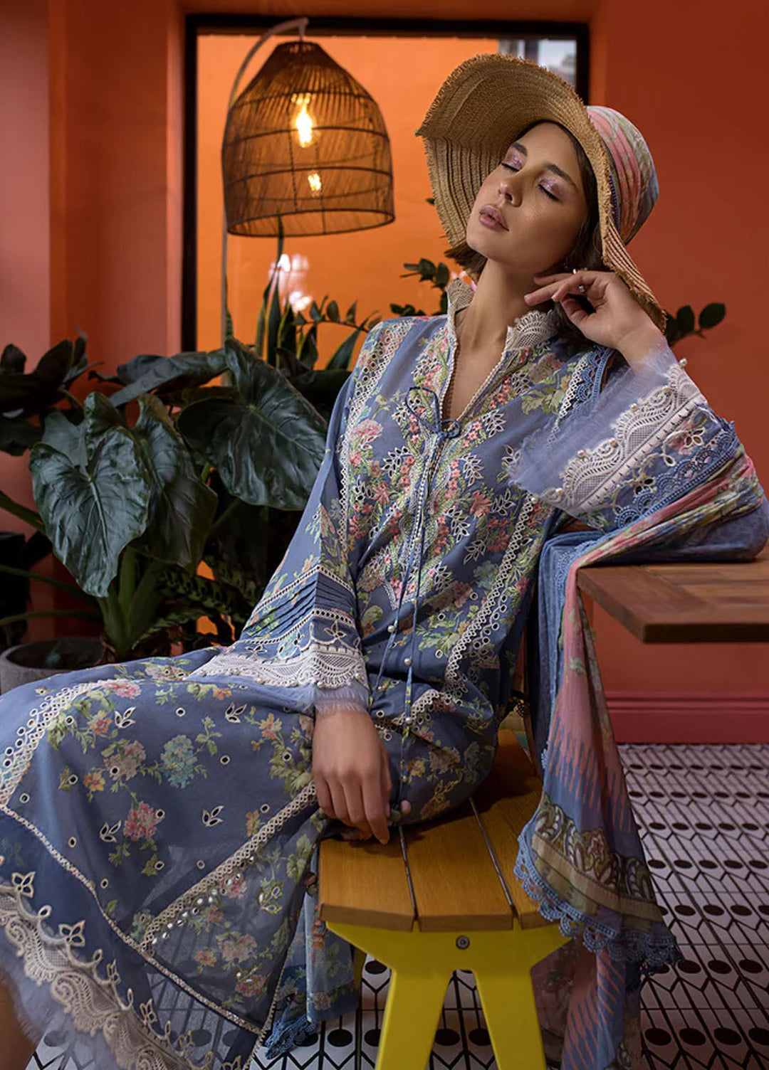 Vital By Sobia Nazir Embroidered Lawn Suits Unstitched 3 Piece SN24V SV24-9B - Summer Collection