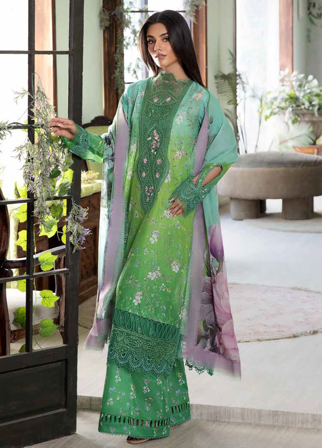 Vital by Sobia Nazir Embroidered Lawn Suits Unstitched 3 Piece SN25VL2 D-08 B - Summer Collection