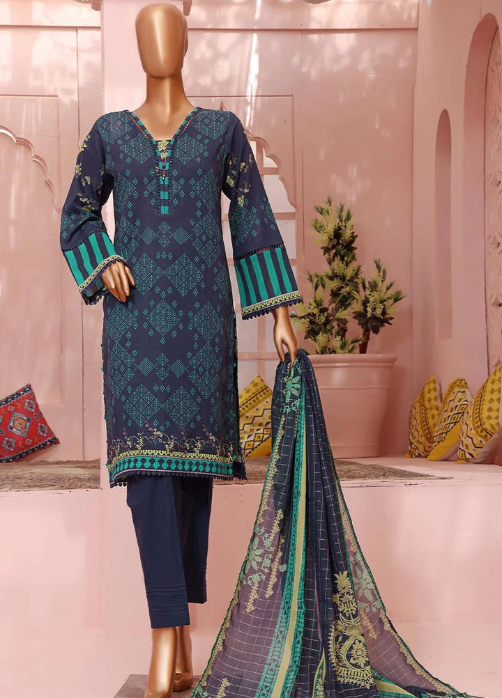 Vital H Prints By HZ Textiles Printed Lawn Suits Unstitched 3 Piece HZ23VHP VP-12 - Summer Collection