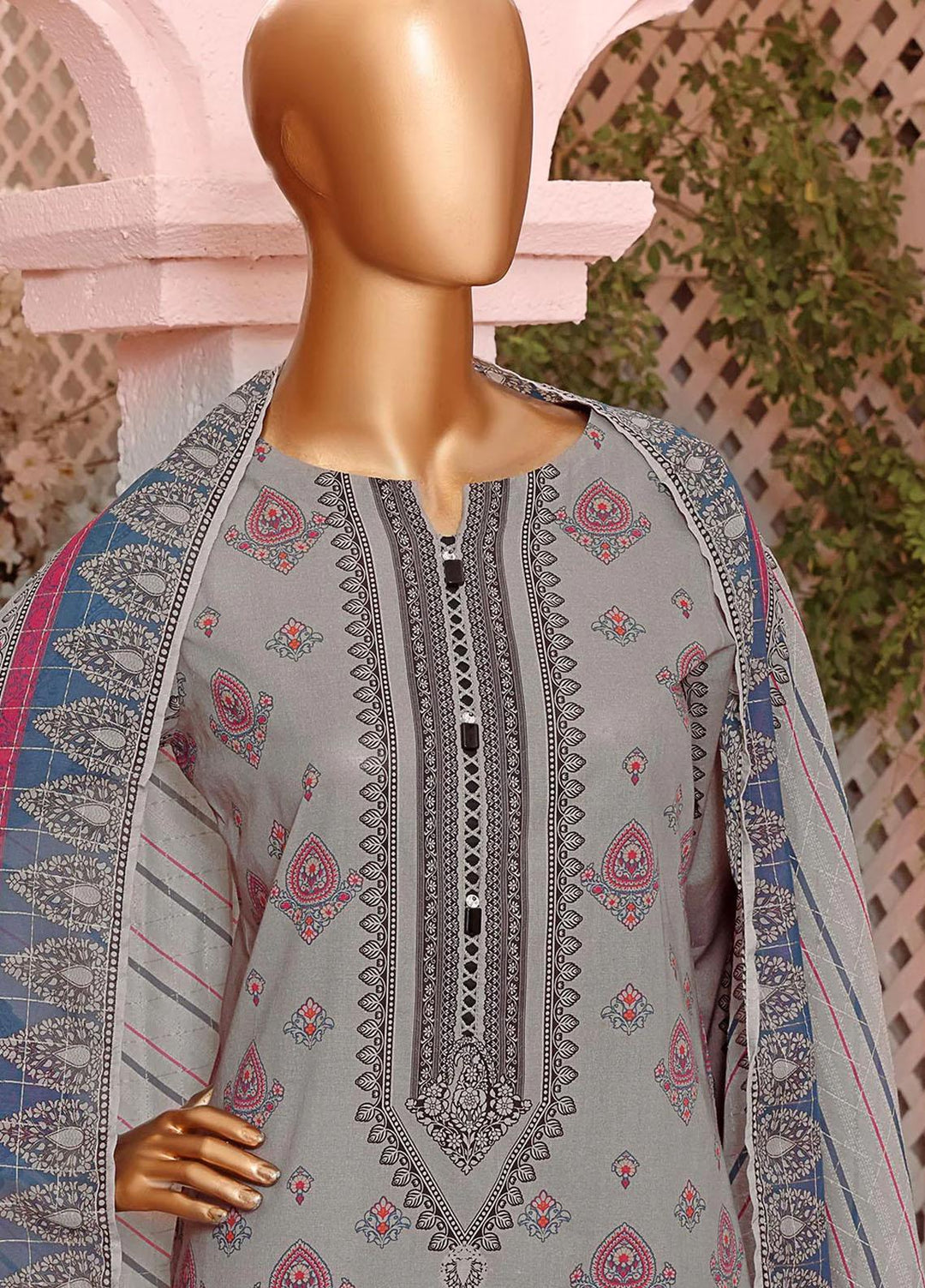Vital H Prints By HZ Textiles Printed Lawn Suits Unstitched 3 Piece HZ23VHP VP-16 - Summer Collection