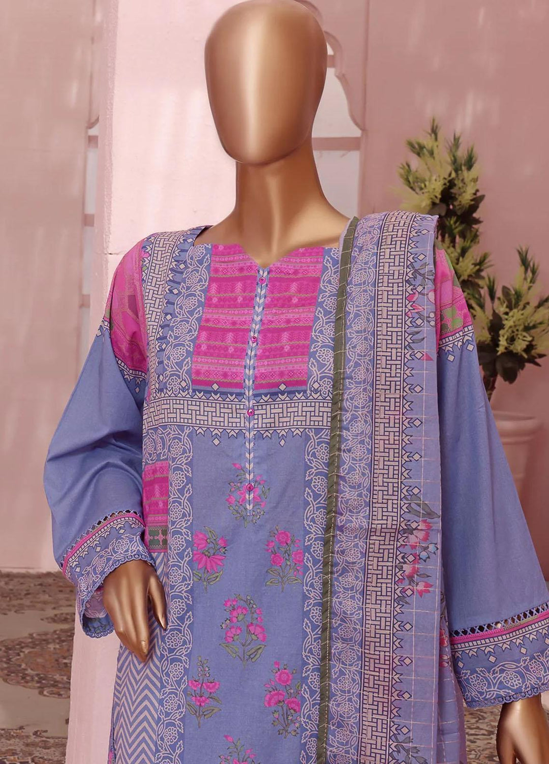 Vital H Prints By HZ Textiles Printed Lawn Suits Unstitched 3 Piece HZ23VHP VP-17 - Summer Collection